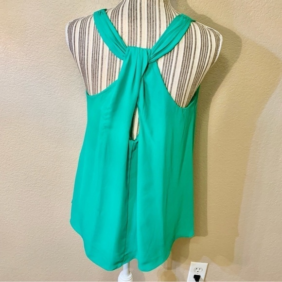 Alice Collection Dressy Tank Small Jade Green Sleevelss Flowy Lined Keyhole Back - Picture 6 of 15